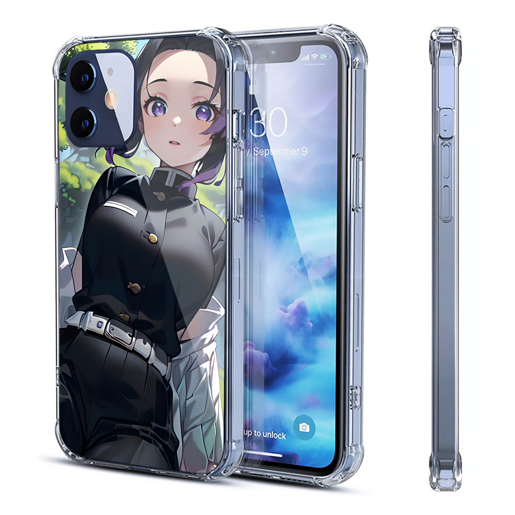 （画像用） 鬼滅の刃（きめつのやいば）蟲柱-胡蝶 しのぶ／こちょう しのぶ Kochou Shinobu 【iPhone 12シリーズ対応】透明スマホケース（クリアソフトケース）